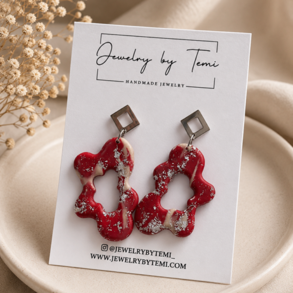 Ruby Melt Statement Earrings
